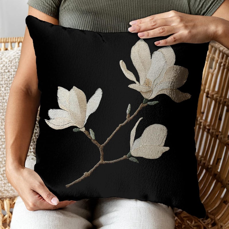 RBAFAO Vintage Floral Throw Pillow Covers, Vintage Flower Pattern Double Sided Cushion Cover, Indoor and Outdoor Home Art Decor Pillowcase for Sofa or Bedroom Decor 18x18inches (Black&White, 18x18inches) - Image 5